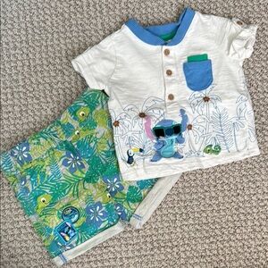 Limited Edition Stitch Themed Baby Outfit with Shorts